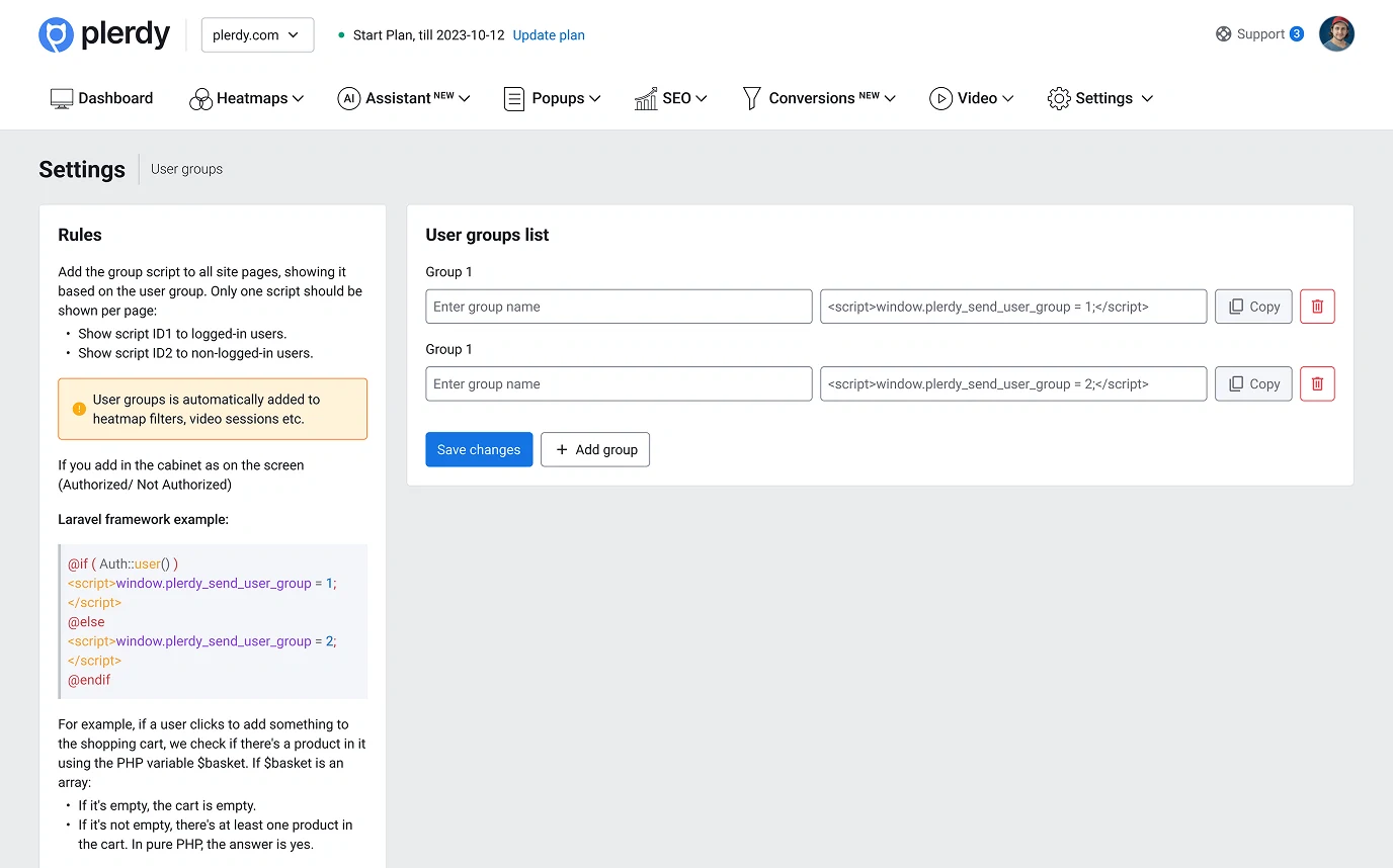 Wnioski o grupach użytkowników
