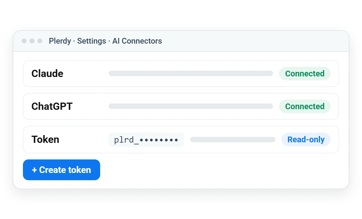 Plerdy AI Connectors settings