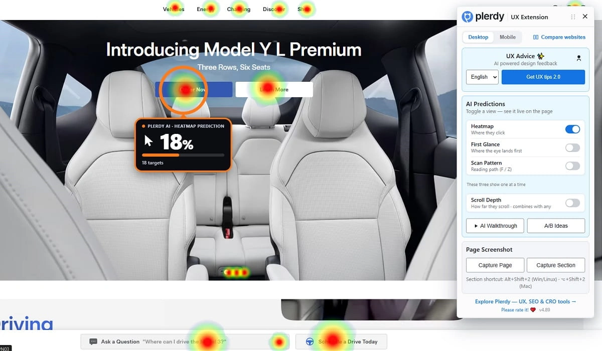 Predicted Heatmap for Website Attention