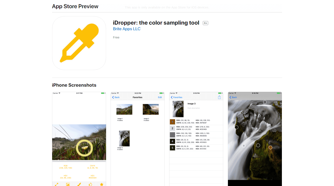 iDropper: the color sampling tool