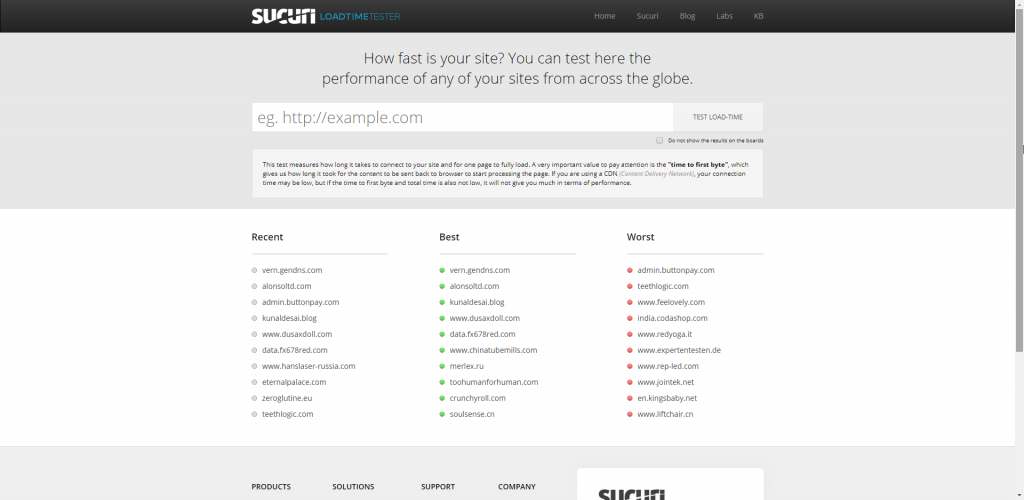 Sucuri Load Time Tester