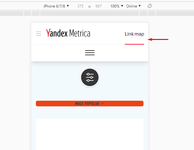 YandexMetrica Запись кликов со смартфонов