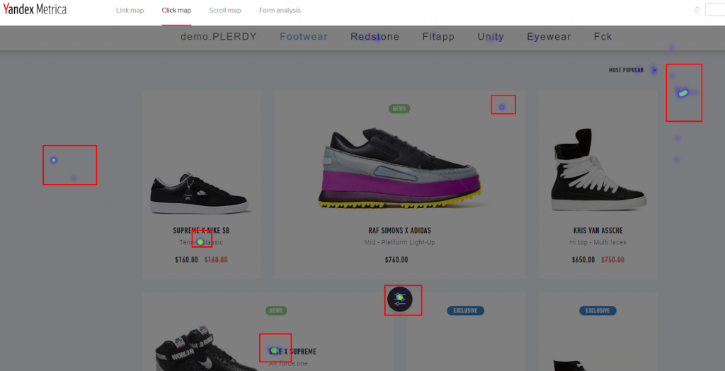 YandexMetrica Как показываются клики когда был изменен дизайн