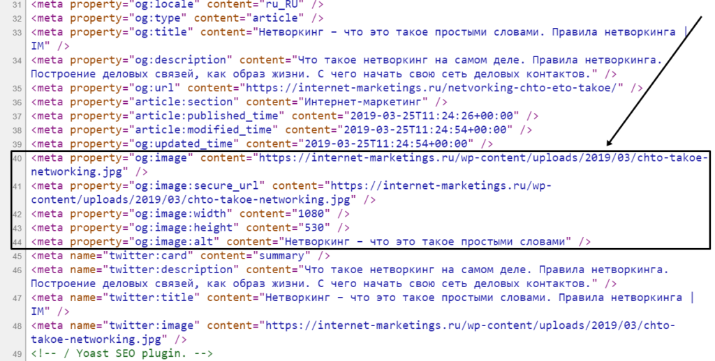 Open Graph в исходном коде
