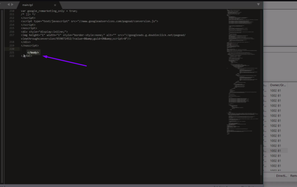 plerdy script installation FTP 4
