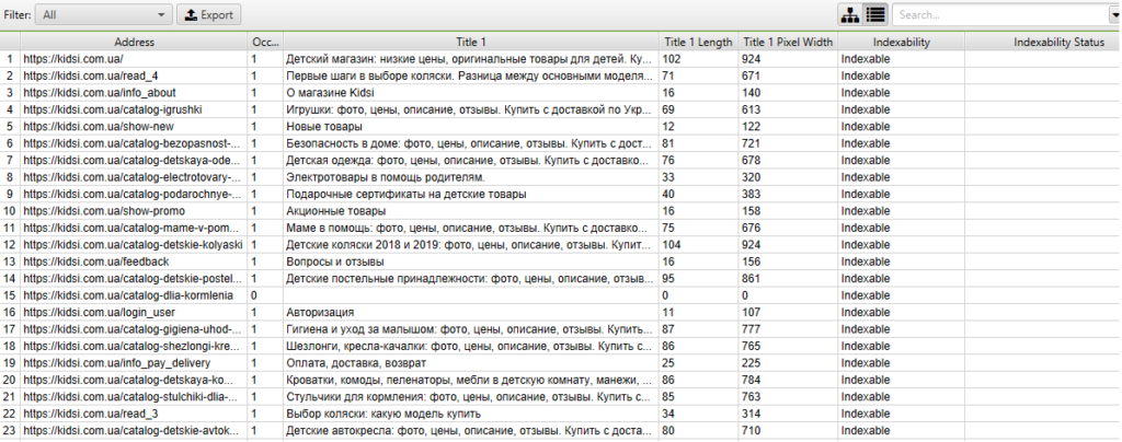 20. Проверка наличия и оптимизации написания мета-тега TITLE