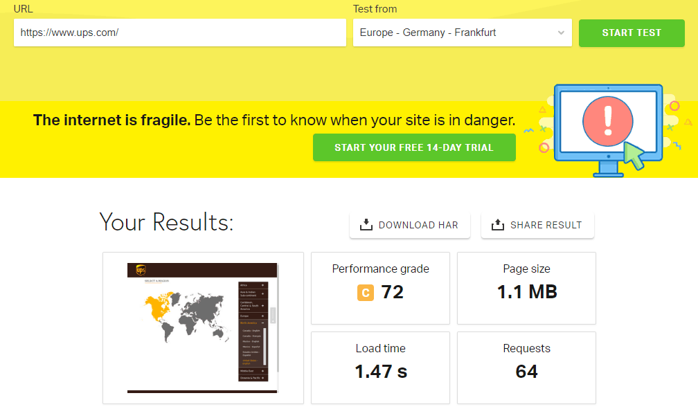 Page Speed of TOP 50 World Companies 374