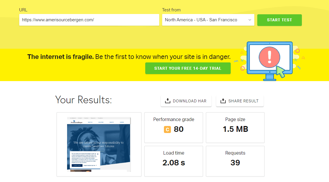 Page Speed of TOP 50 World Companies 99