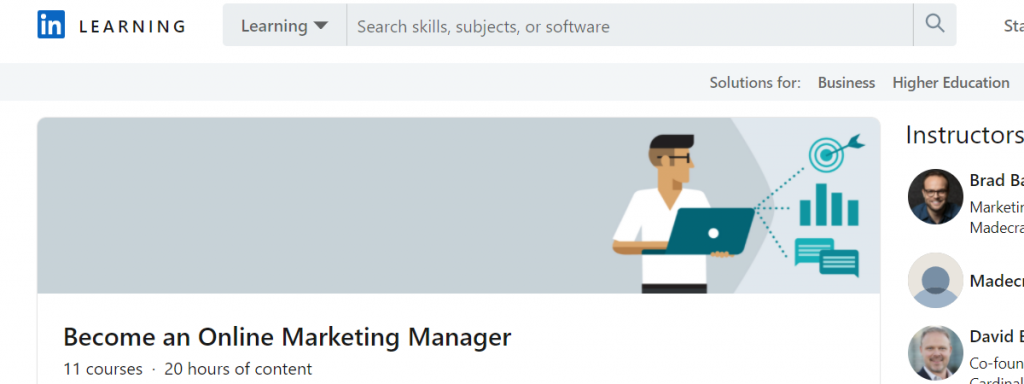 Курс на LinkedIn Learning - Стати менеджером з онлайн-маркетингу