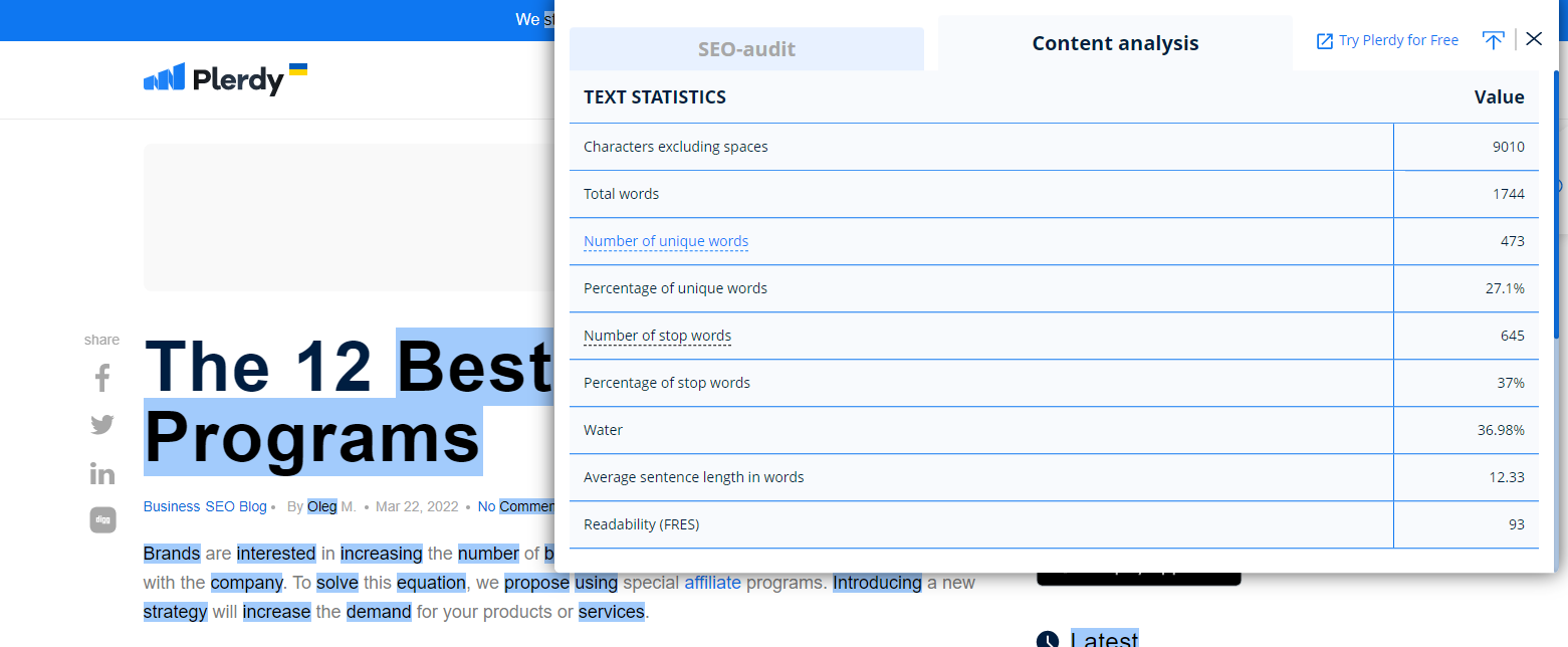 Seo Content Checker Tool Plerdy Seo Content Checker Tool Plerdy