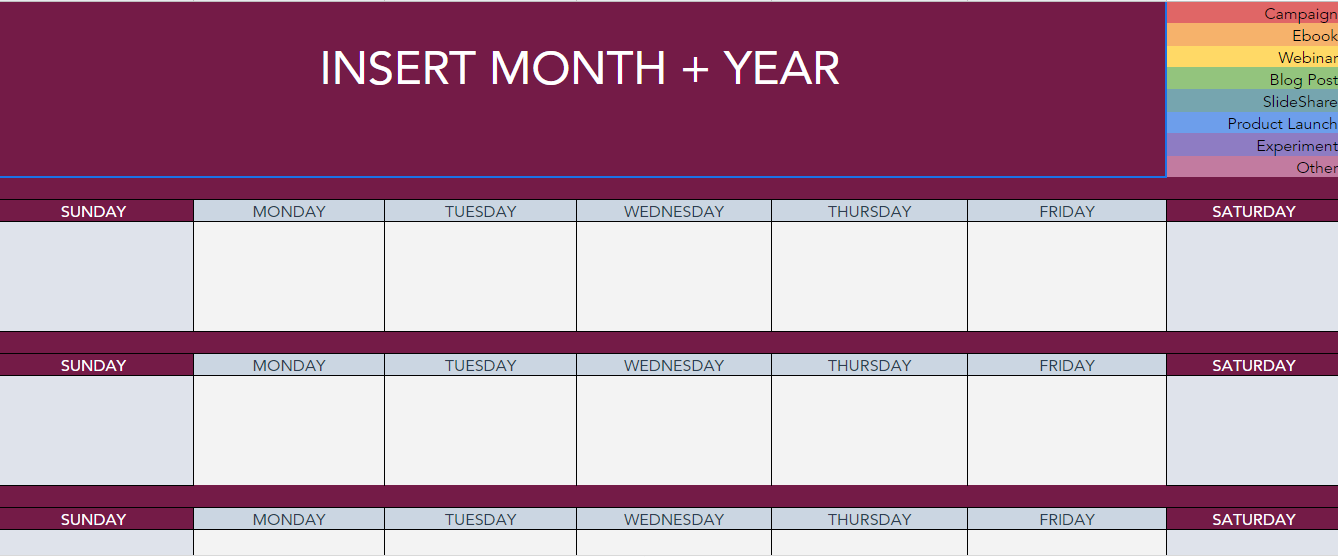 Content Calendar Template - 002