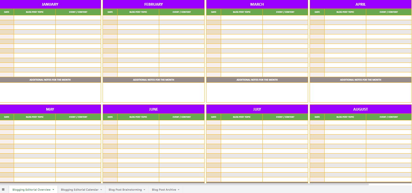 Content Calendar Template - 003