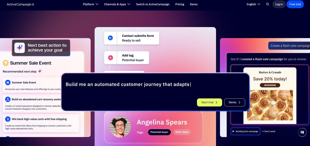 ActiveCampaign email automation platform as a Wishpond competitor