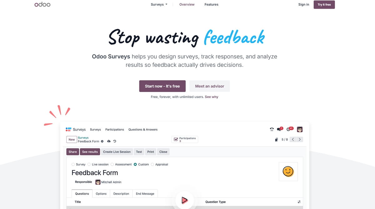 Odoo Survey alternative to SurveyMonkey for Odoo users