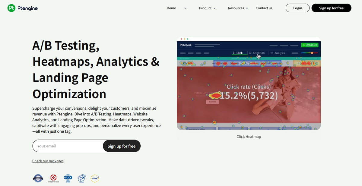 Ptengine heatmaps A/B testing and personalization platform
