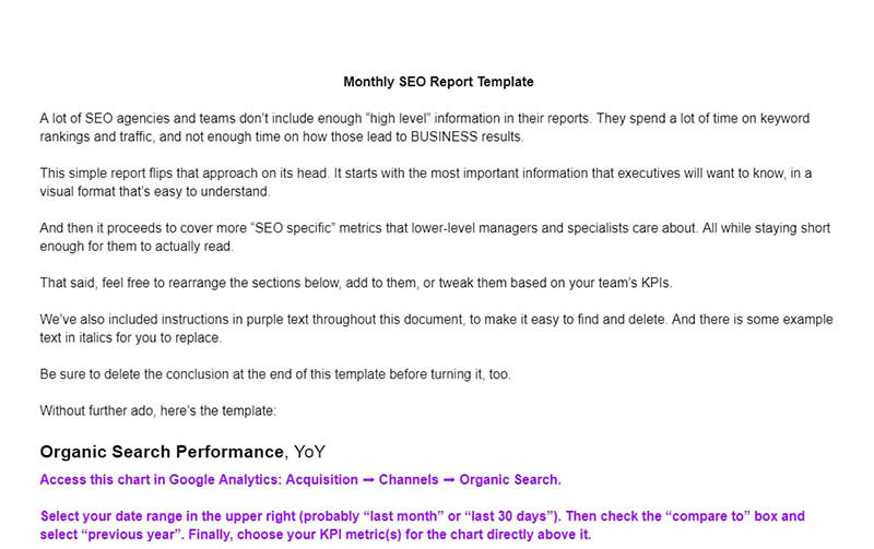 Best 7 SEO Report Templates 03