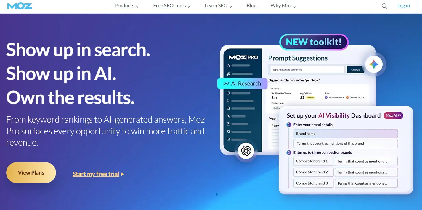 Moz Pro SEO platform compared with Clearscope