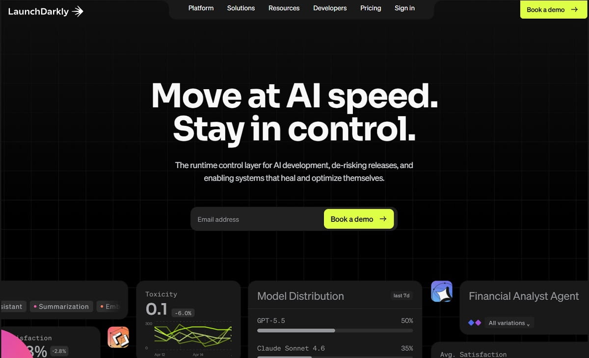 LaunchDarkly feature flag targeting rules and rollout screen