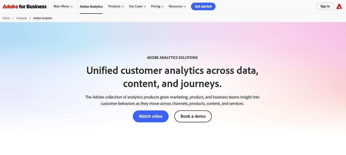 Adobe Analytics workspace with website performance and attribution reports