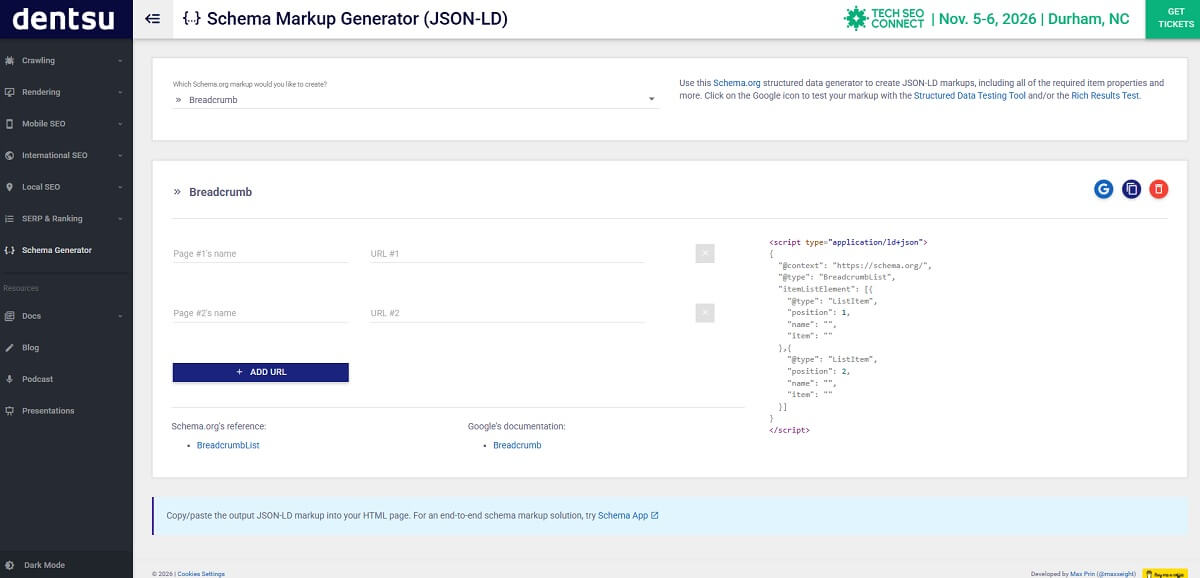 Free JSON-LD schema markup generator