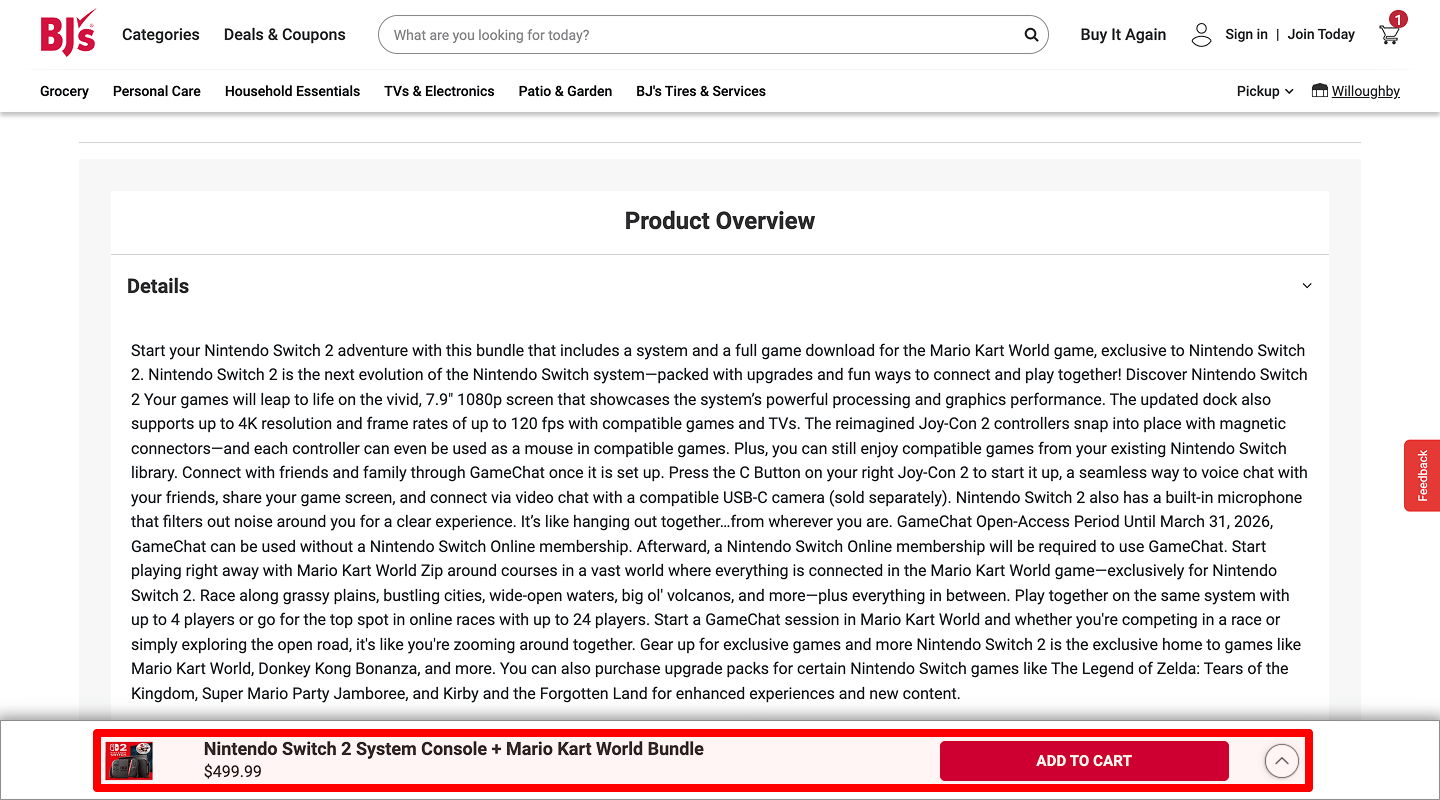 Sticky Add to Cart button