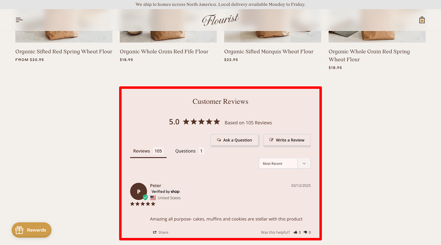 Customer reviews