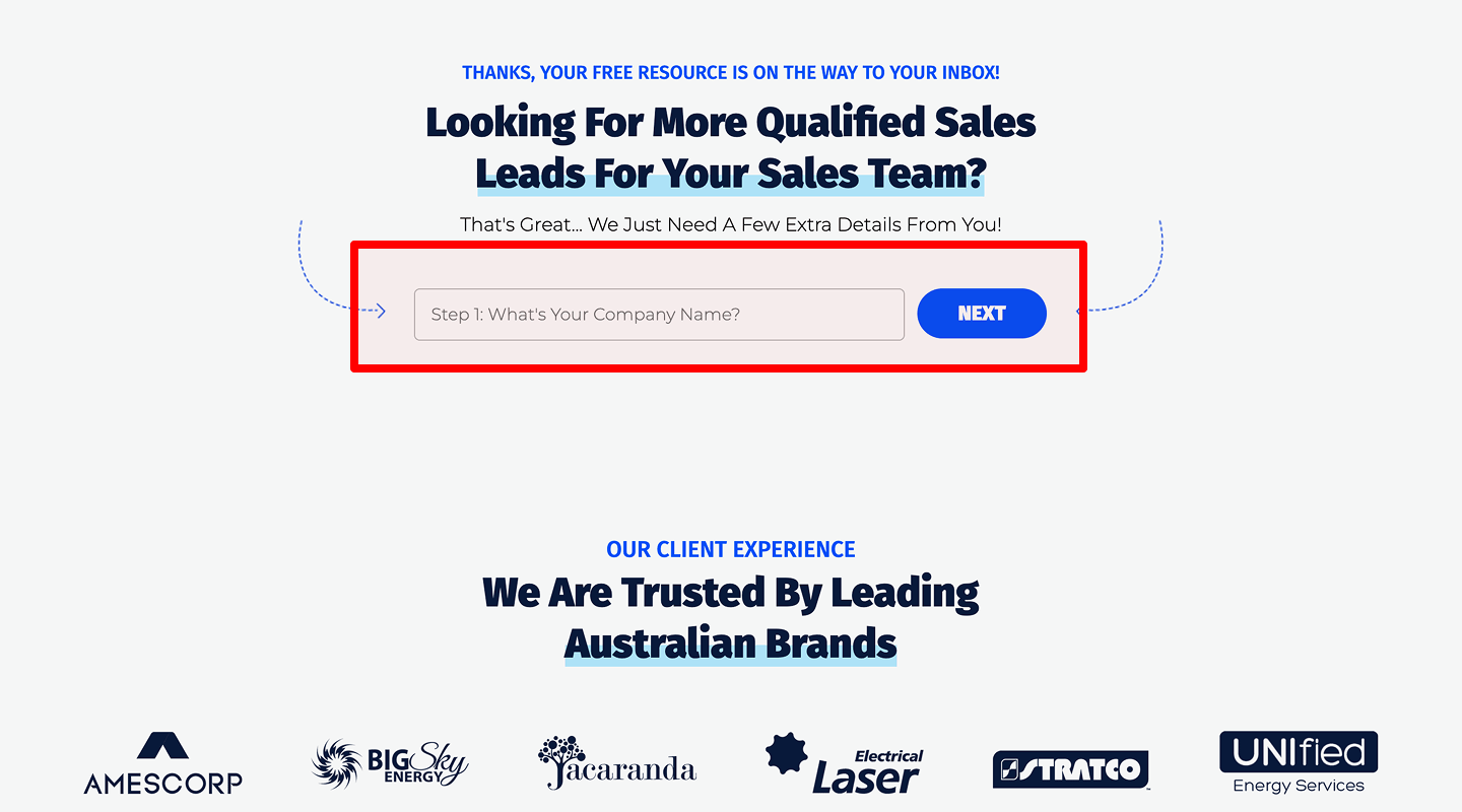 Next steps message
