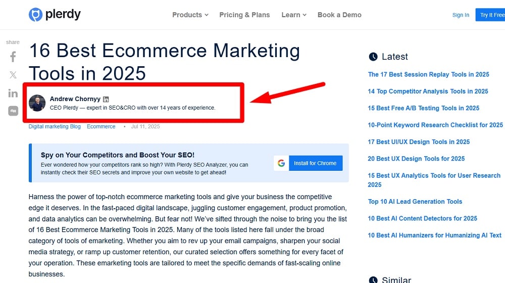 Content checklist - authorship and E-E-A-T?