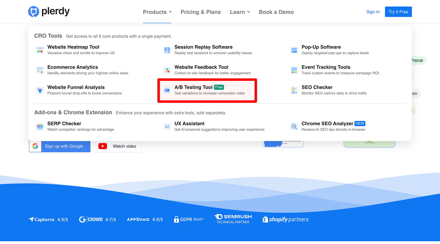A/B testing tool