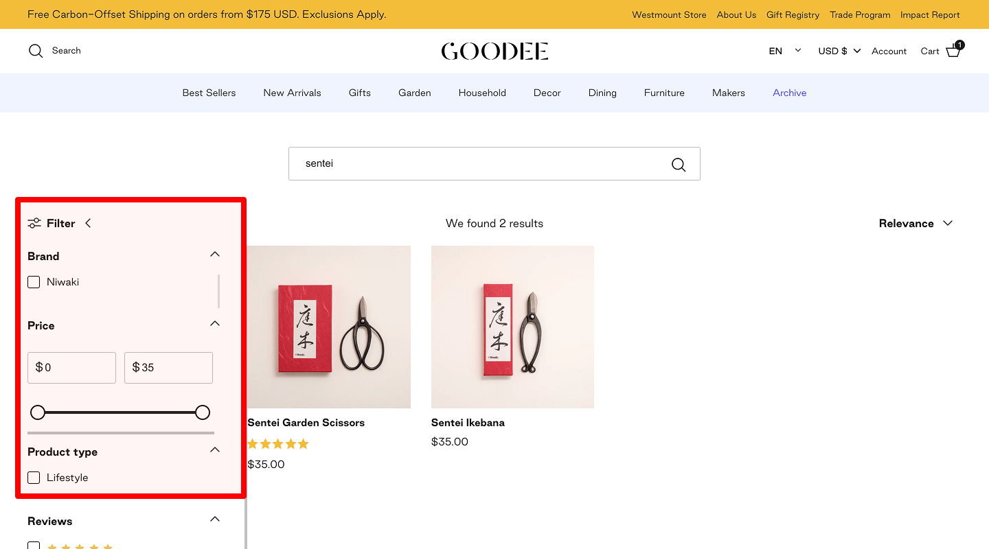 Search Filters
