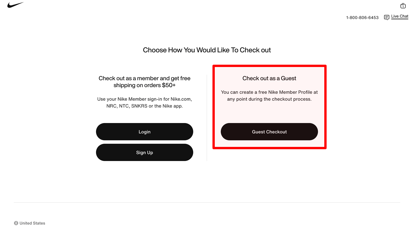 Guest checkout