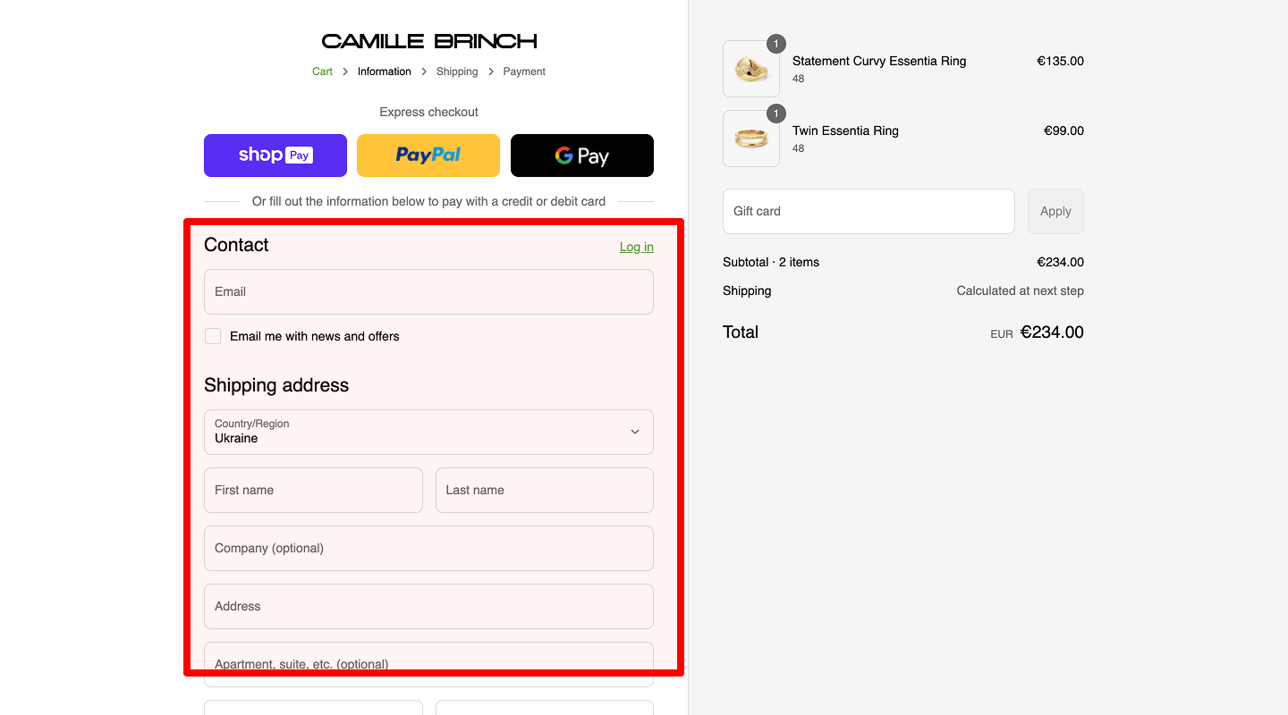 One-Page Checkout