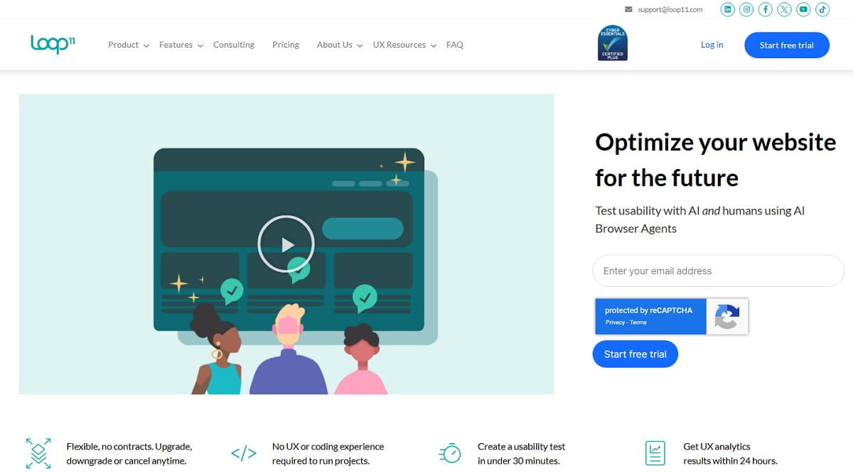 Loop11 website usability testing dashboard