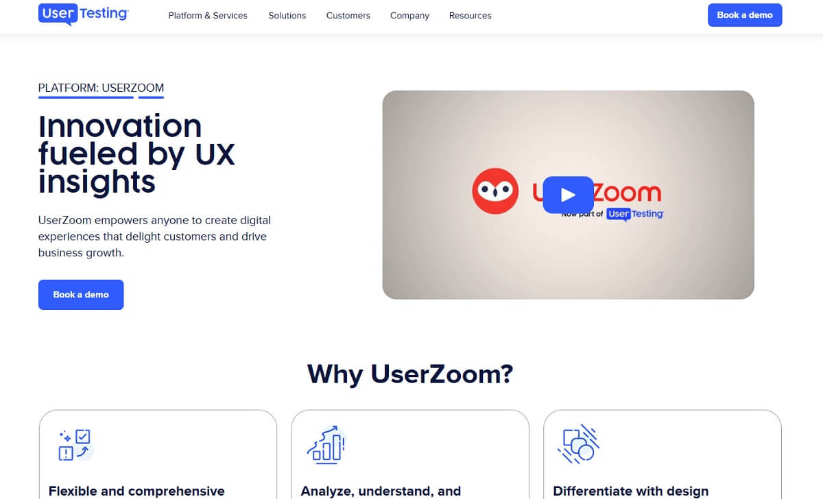 UserZoom enterprise usability testing platform