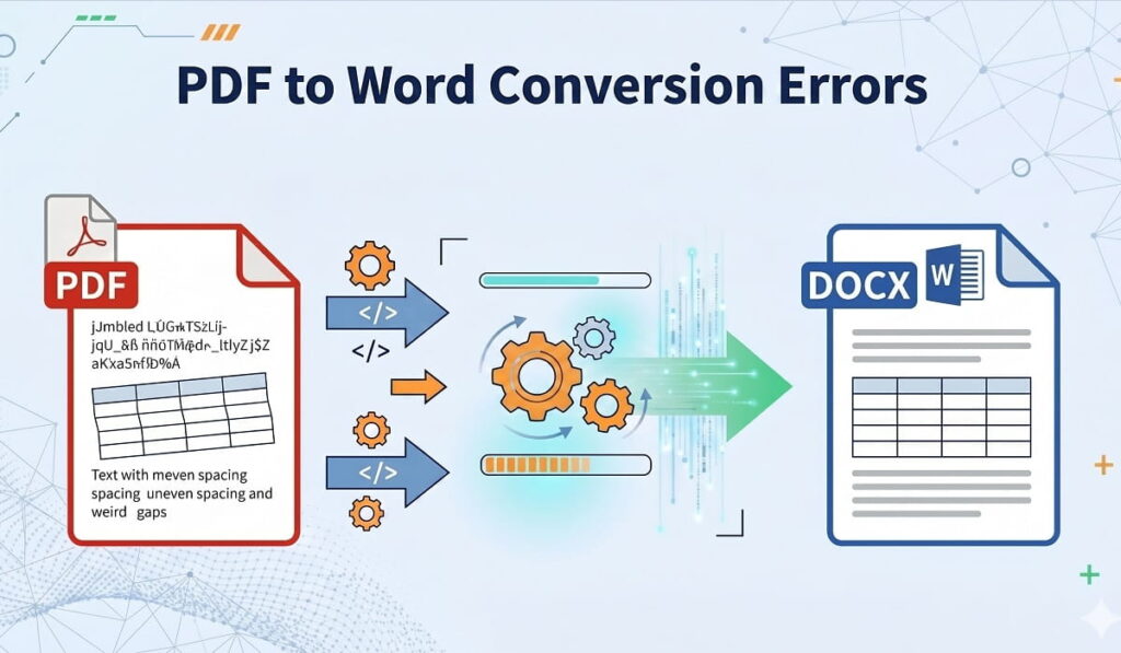 PDF to Word Conversion Errors: Fix Broken Fonts, Tables, and Spacing – 0000