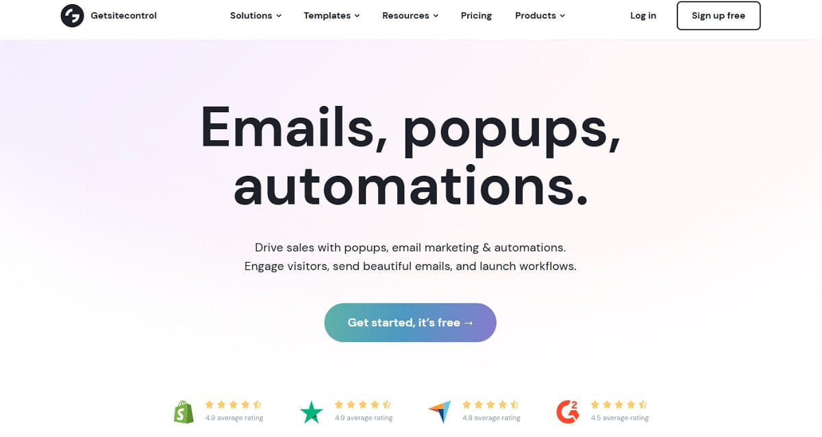 Getsitecontrol survey widget and email broadcast editor