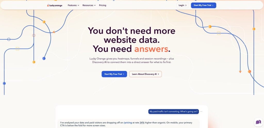 Lucky Orange session recordings and live chat dashboard for ecommerce sites