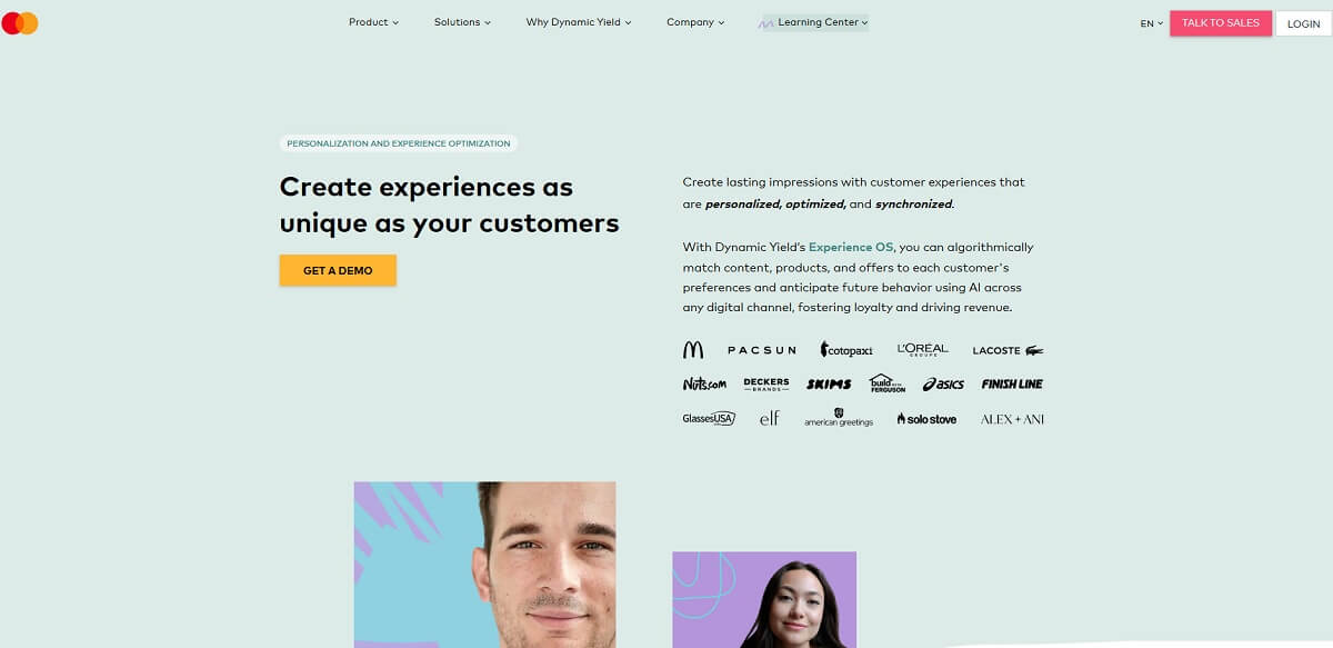 Dynamic Yield Shopify A/B testing and personalization platform