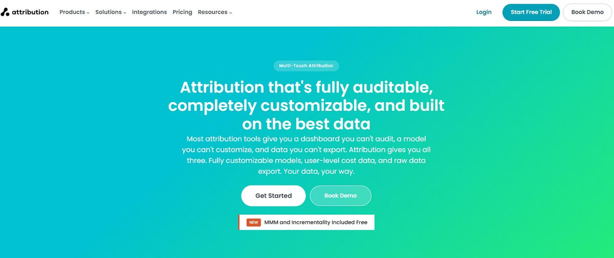 Attribution multi-touch report showing customer touchpoints and distributed revenue credit