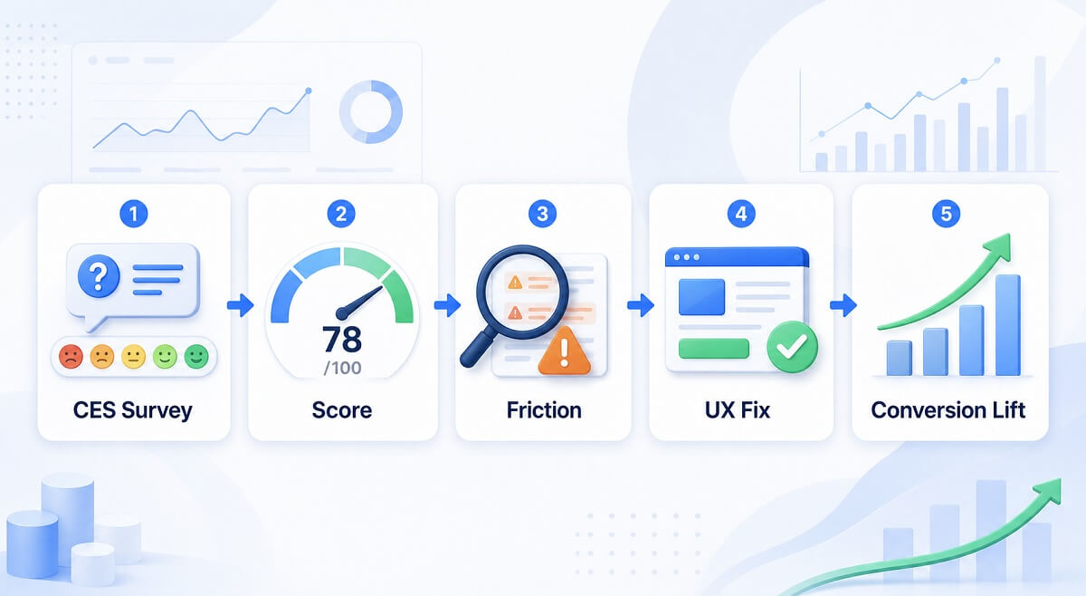 Customer Effort Score workflow for UX and CRO teams