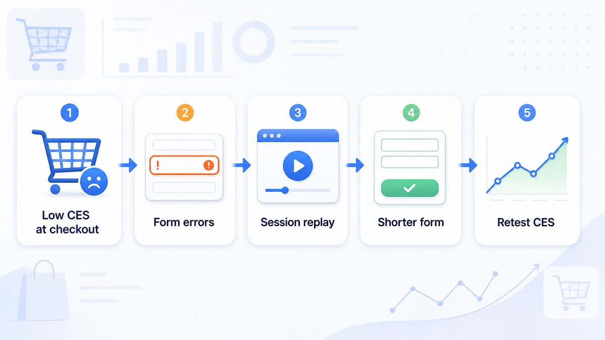 Customer Effort Score ecommerce checkout example