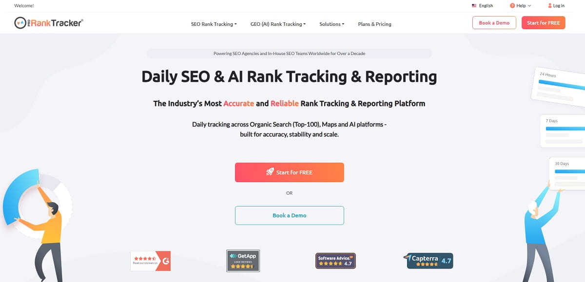 ProRankTracker dashboard for daily SEO and local rank tracking