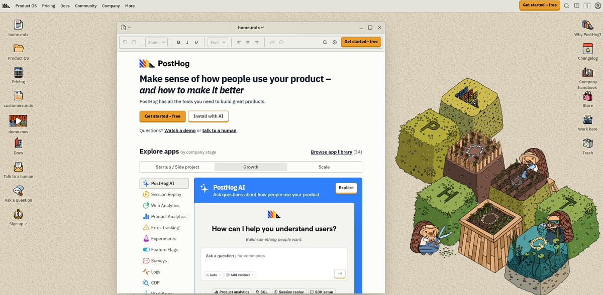 PostHog session replay connected to product events and feature flags