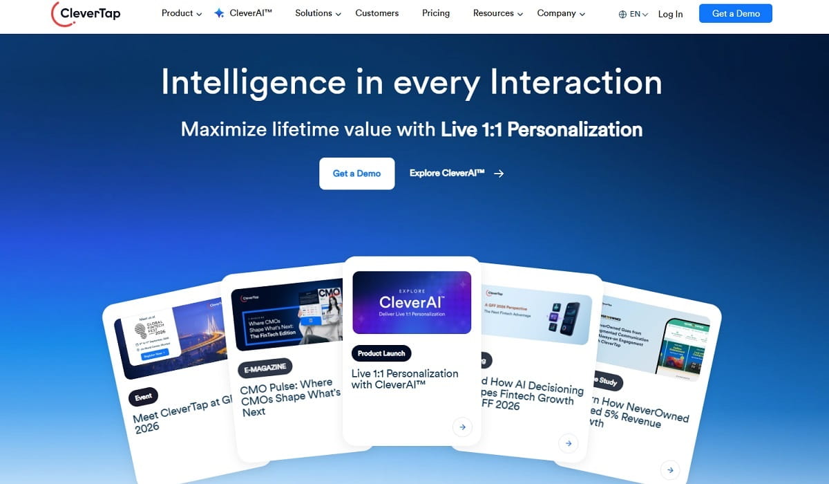 CleverTap mobile analytics with RFM segmentation and campaign journey builder