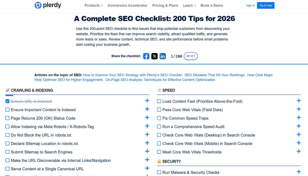 Checklist resumen de auditoría SEO para verificar tu sitio