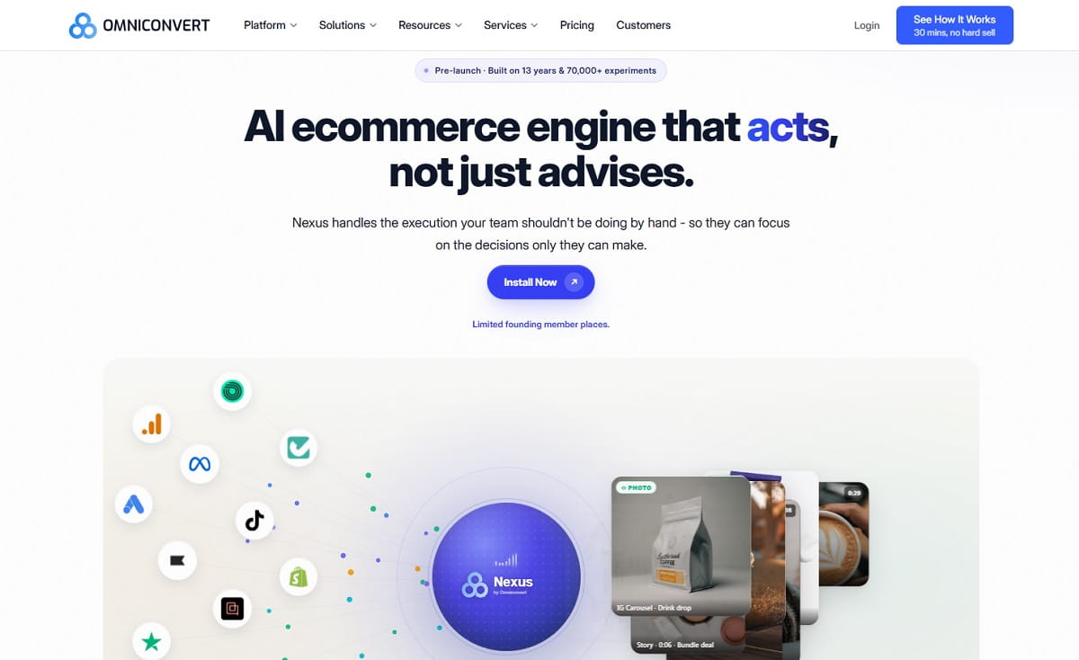 Omniconvert Explore ecommerce A/B test report with survey insights